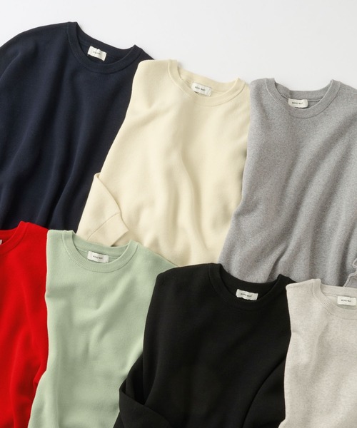 MONO-MART(モノマート)の「<ウォッシャブル>スウェットライクビッグニット(ニット/セーター・レディース・アイボリー/ミント/オートミール/杢グレー/ネイビー/ブラック/レッド/ピンク/ブルー系/スモークピンク/ダークグレー/モカ/モスグリーン・FREE)」の16枚目の写真