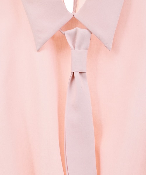 31 Sons de mode（トランテアン　ソン　ドゥ　モード）の「裾ドロストネクタイ付きシャツ（シャツ/ブラウス・レディース・ピンク/オフホワイト・フリー）」の22枚目の写真