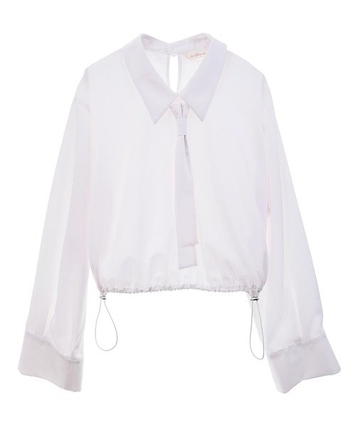 31 Sons de mode（トランテアン　ソン　ドゥ　モード）の「裾ドロストネクタイ付きシャツ（シャツ/ブラウス・レディース・ピンク/オフホワイト・フリー）」の18枚目の写真