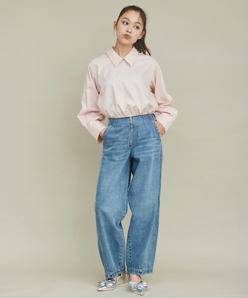 31 Sons de mode（トランテアン　ソン　ドゥ　モード）の「裾ドロストネクタイ付きシャツ（シャツ/ブラウス・レディース・ピンク/オフホワイト・フリー）」の17枚目の写真