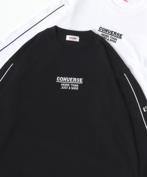 CONVERSE(コンバース)の「CONVERSE/コンバース ワンポイントロゴ 袖/バックプリント ラグラン ロンT 長袖 レディース メンズ(Tシャツ/カットソー・レディース・ブラック系その他/ブラック/ホワイト/ホワイト系その他・M/L/LL)」の3枚目の写真