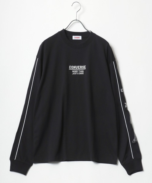 CONVERSE(コンバース)の「CONVERSE/コンバース ワンポイントロゴ 袖/バックプリント ラグラン ロンT 長袖 レディース メンズ(Tシャツ/カットソー・レディース・ブラック系その他/ブラック/ホワイト/ホワイト系その他・M/L/LL)」の7枚目の写真