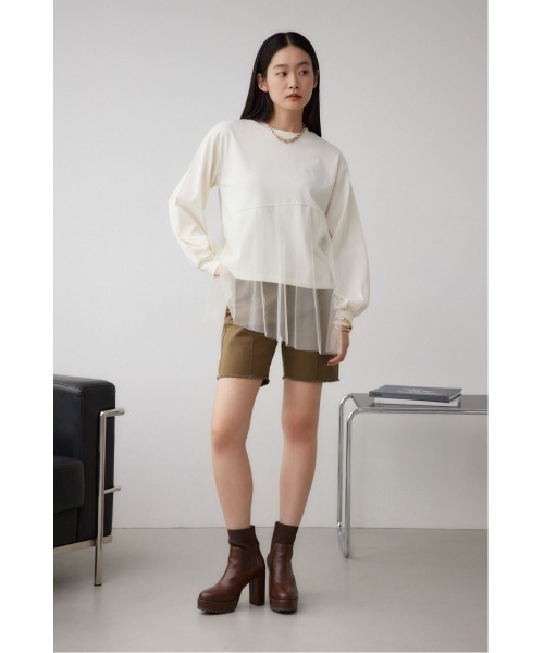 AZUL by moussy（アズールバイマウジー）の「ソックスヒールブーツ（ブーツ・レディース・ブラウン/ブラック・LL/LARGE/MEDIUM/SMALL）」の4枚目の写真