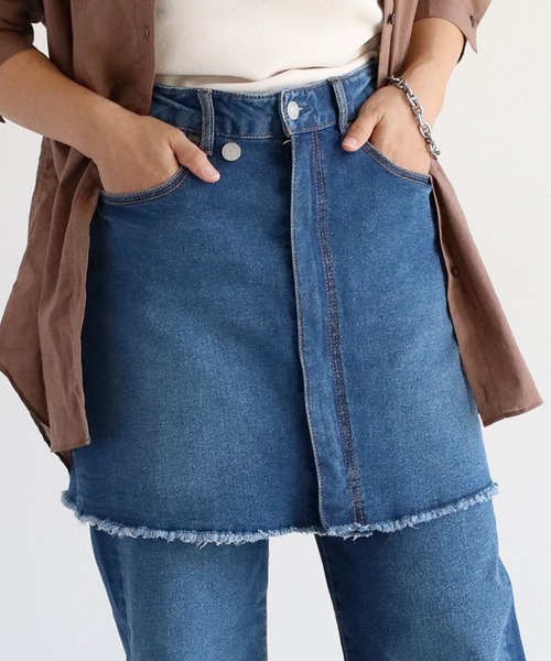 cepo（セポ）の「〈セットアップ対応〉マルチレイヤーデニムスカート（デニムスカート・レディース・ブルー系1/ブルー系3/ブルー系2・S/L/M）」の2枚目の写真