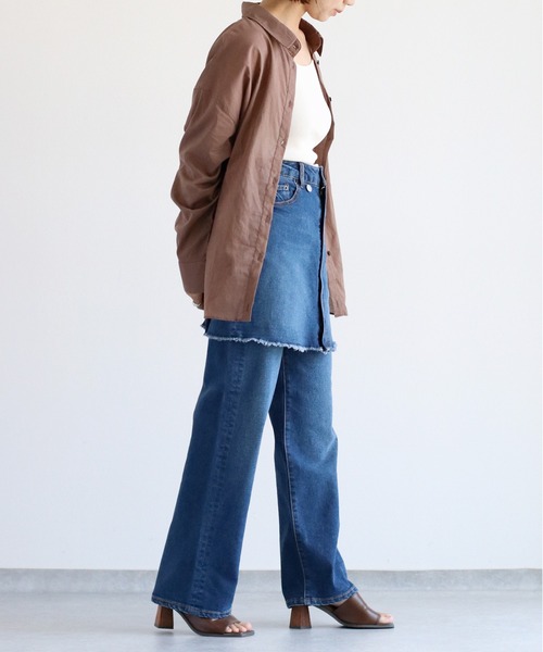 cepo（セポ）の「〈セットアップ対応〉マルチレイヤーデニムスカート（デニムスカート・レディース・ブルー系1/ブルー系3/ブルー系2・S/L/M）」の22枚目の写真