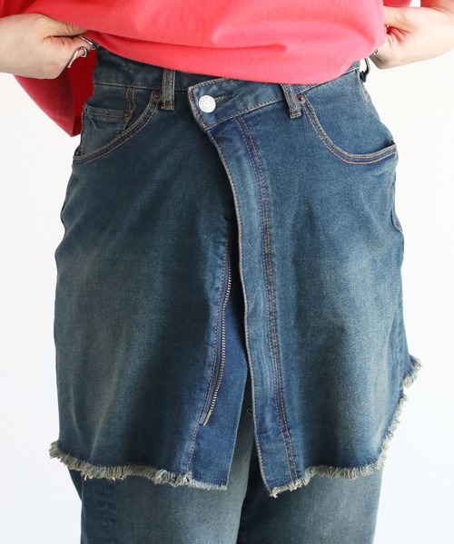 cepo（セポ）の「〈セットアップ対応〉マルチレイヤーデニムスカート（デニムスカート・レディース・ブルー系1/ブルー系3/ブルー系2・S/L/M）」の14枚目の写真