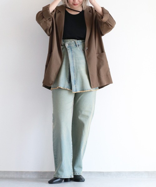 cepo（セポ）の「〈セットアップ対応〉マルチレイヤーデニムスカート（デニムスカート・レディース・ブルー系1/ブルー系3/ブルー系2・S/L/M）」の6枚目の写真