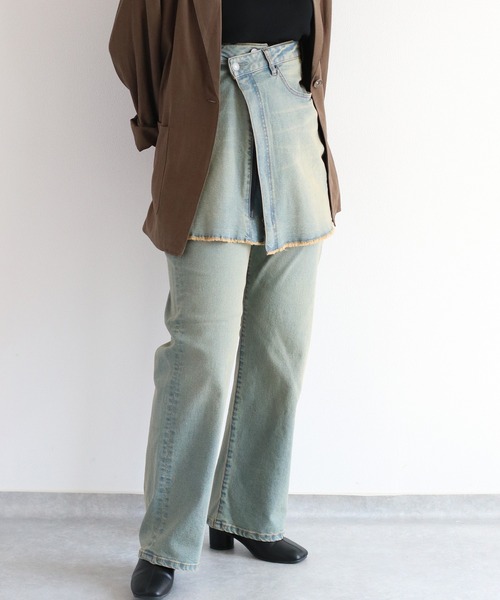 cepo（セポ）の「〈セットアップ対応〉マルチレイヤーデニムスカート（デニムスカート・レディース・ブルー系1/ブルー系3/ブルー系2・S/L/M）」の4枚目の写真