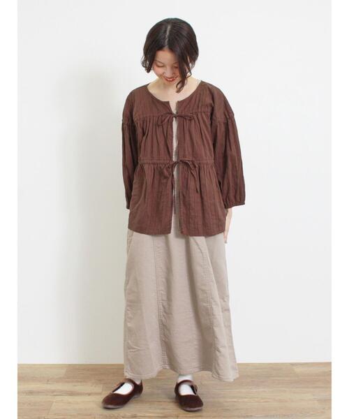 Samansa Mos2（サマンサ モスモス）の「◎リボンフレアブラウス（シャツ/ブラウス・レディース・チャコールグレー/ブラウン/ブルー/オフホワイト・F）」の15枚目の写真