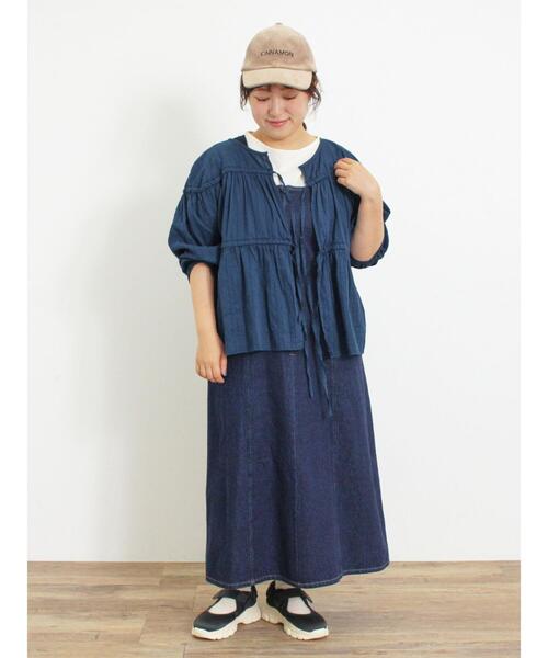 Samansa Mos2（サマンサ モスモス）の「◎リボンフレアブラウス（シャツ/ブラウス・レディース・チャコールグレー/ブラウン/ブルー/オフホワイト・F）」の18枚目の写真