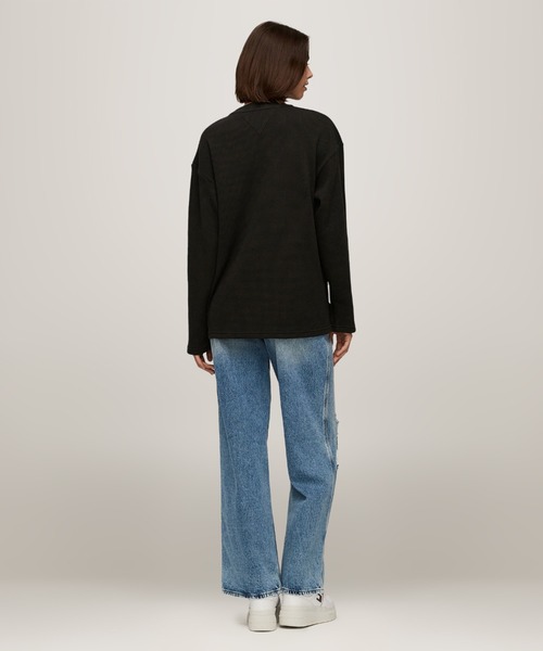 TOMMY HILFIGER(トミーヒルフィガー)の「ワッフルサイドスリットTシャツ(Tシャツ/カットソー・レディース・ホワイト/ブラック・X-SMALL/SMALL/MEDIUM)」の3枚目の写真
