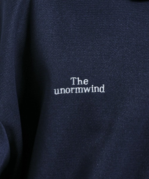 The unormwind（ザアンノームワインド）の「胸ロゴ刺繍裾ドローコード鹿の子ポンチハーフボタン長袖ポロシャツ（ポロシャツ・メンズ・ブラウン/ネイビー/ブラック・L/M/S/XL）」の14枚目の写真
