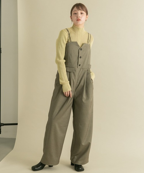 KBF（ケイビーエフ）の「フロントボタンサロペット（サロペット/オーバーオール・レディース・ブラウン系その他/グレー系その他・ONE）」の2枚目の写真