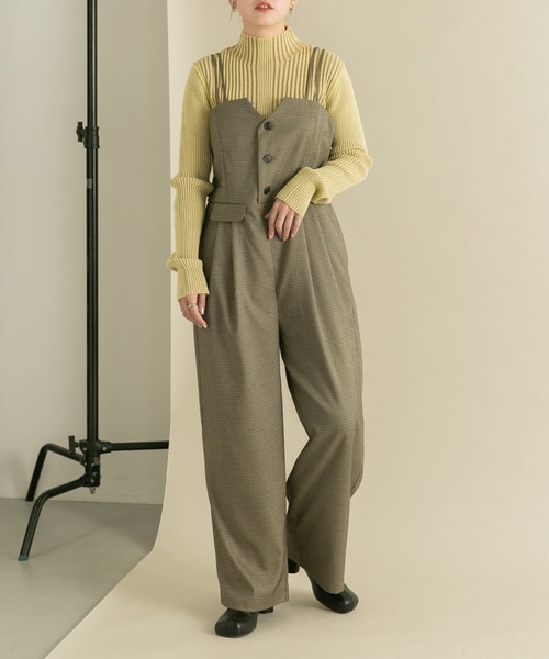 KBF（ケイビーエフ）の「フロントボタンサロペット（サロペット/オーバーオール・レディース・ブラウン系その他/グレー系その他・ONE）」の5枚目の写真