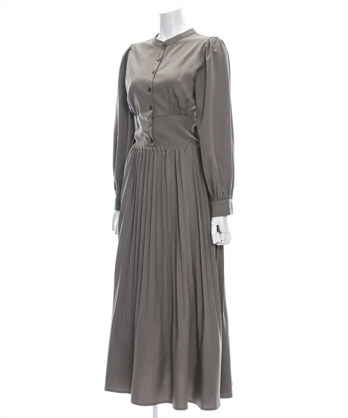 clear（クリア）の「ウエスト切替消シプリーツ長袖ロングワンピース [1着でコーデが完成 大人 フェミニン]≪再入荷≫（ワンピース・レディース・カーキ/ダークブラウン/ライトグレー・F）」の15枚目の写真