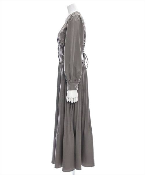 clear（クリア）の「ウエスト切替消シプリーツ長袖ロングワンピース [1着でコーデが完成 大人 フェミニン]≪再入荷≫（ワンピース・レディース・カーキ/ダークブラウン/ライトグレー・F）」の11枚目の写真