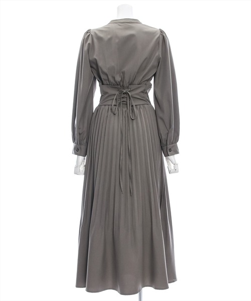 clear（クリア）の「ウエスト切替消シプリーツ長袖ロングワンピース [1着でコーデが完成 大人 フェミニン]≪再入荷≫（ワンピース・レディース・カーキ/ダークブラウン/ライトグレー・F）」の13枚目の写真