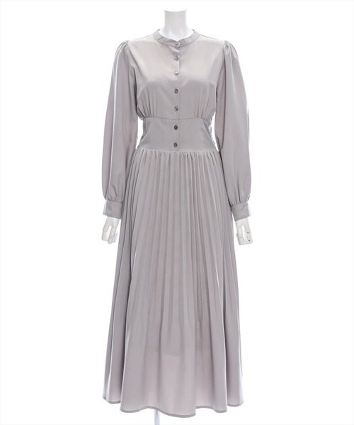 clear（クリア）の「ウエスト切替消シプリーツ長袖ロングワンピース [1着でコーデが完成 大人 フェミニン]≪再入荷≫（ワンピース・レディース・カーキ/ダークブラウン/ライトグレー・F）」の4枚目の写真