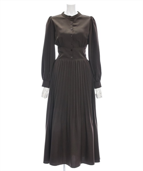 clear（クリア）の「ウエスト切替消シプリーツ長袖ロングワンピース [1着でコーデが完成 大人 フェミニン]≪再入荷≫（ワンピース・レディース・カーキ/ダークブラウン/ライトグレー・F）」の16枚目の写真