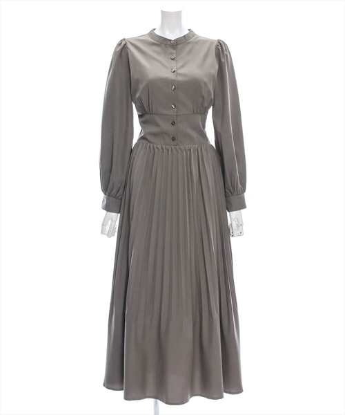 clear（クリア）の「ウエスト切替消シプリーツ長袖ロングワンピース [1着でコーデが完成 大人 フェミニン]≪再入荷≫（ワンピース・レディース・カーキ/ダークブラウン/ライトグレー・F）」の17枚目の写真