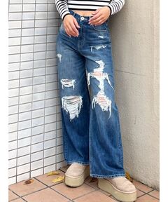 BELPER/ベルパー】《STUDIOUS別注》TWISTED DENIM PANTS/ダメージ