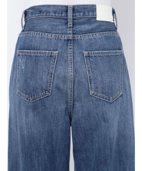 GYDA（ジェイダ）の「ハイウエストダメージレースPatchストレートワイドデニムパンツ（デニムパンツ・レディース・ブルー/ブラック・SMALL/MEDIUM）」の5枚目の写真
