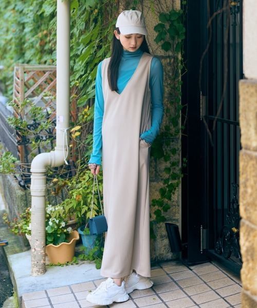 高身長 カットジャンパースカート（トールサイズ）Essenave（ジャンパースカート）｜slattgir（スラットジール）