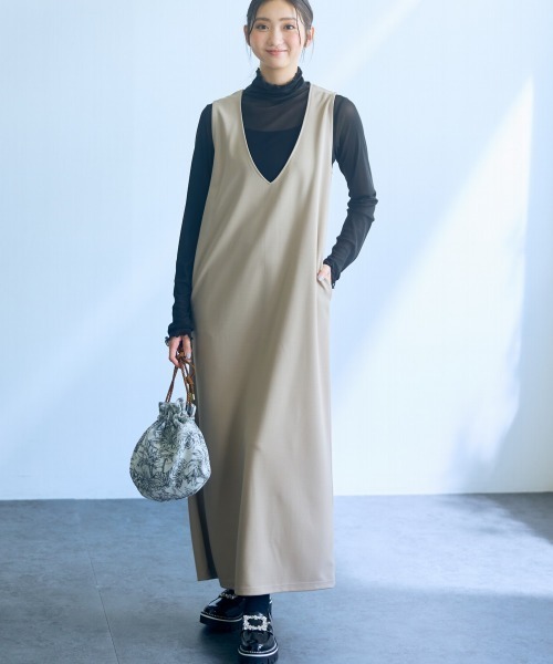 高身長 カットジャンパースカート（トールサイズ）Essenave（ジャンパースカート）｜slattgir（スラットジール）