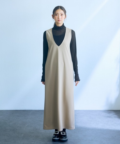 高身長 カットジャンパースカート（トールサイズ）Essenave（ジャンパースカート）｜slattgir（スラットジール）