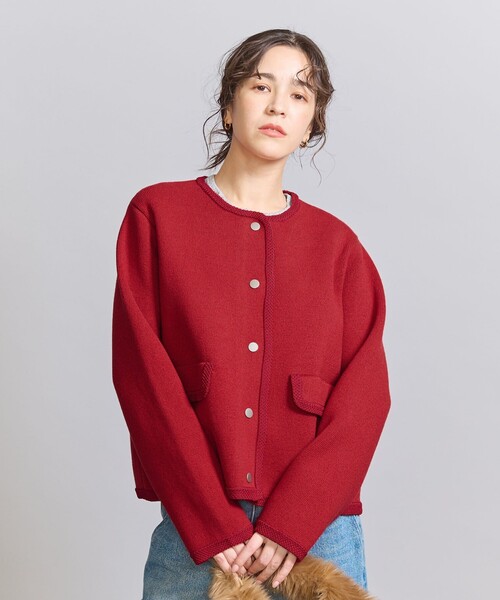 ★美品 BEAUTY＆YOUTH ビューティー＆ユース レッド カーディガン M 87715105_19_d_500.jpg