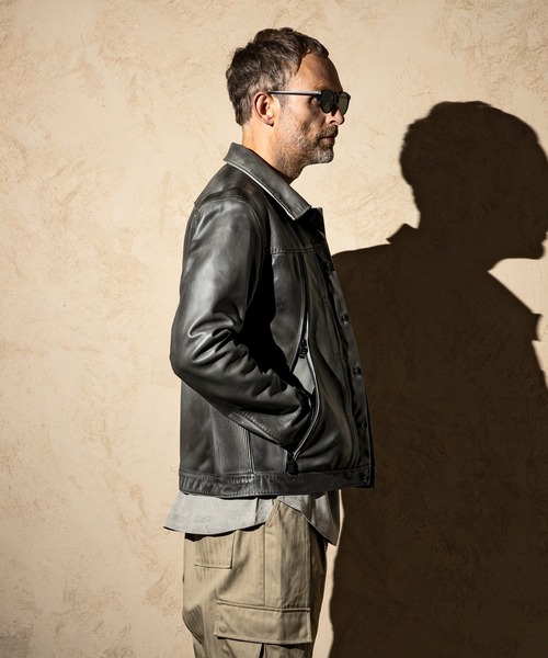 C DIEM（カルペディエム）の「C DIEM(カルペディエム)グラデーションカラー ライダースジャケット レザージャケット（ライダースジャケット・メンズ・ブラウン/グレー/ブルー・M/L）」の4枚目の写真