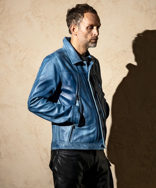 C DIEM（カルペディエム）の「C DIEM(カルペディエム)グラデーションカラー ライダースジャケット レザージャケット（ライダースジャケット・メンズ・ブラウン/グレー/ブルー・M/L）」の21枚目の写真