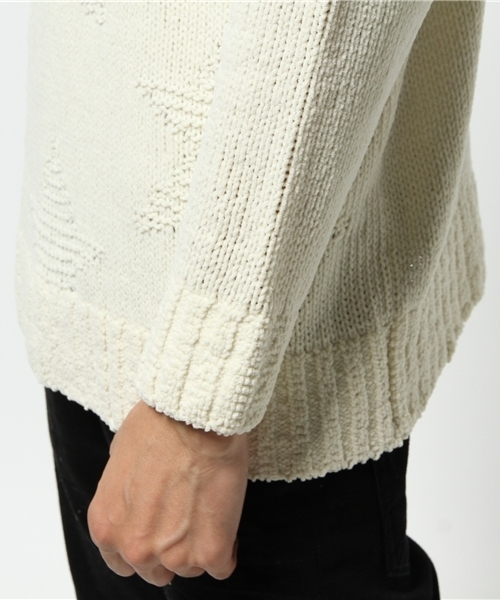 Lui's（ルイス）の「Lui's(ルイス) 星柄ニット（ニット/セーター・メンズ・ホワイト/ブラック・MEDIUM/SMALL）」の6枚目の写真