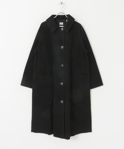 SMITH（スミス）の「『別注』SMITH×DOORS　コーデュロイロングコート（ステンカラーコート・レディース・ベージュ/ブラック・FREE）」の6枚目の写真