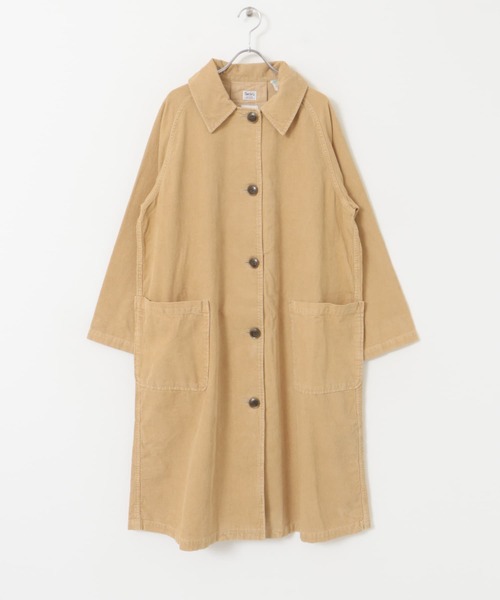 SMITH（スミス）の「『別注』SMITH×DOORS　コーデュロイロングコート（ステンカラーコート・レディース・ベージュ/ブラック・FREE）」の7枚目の写真