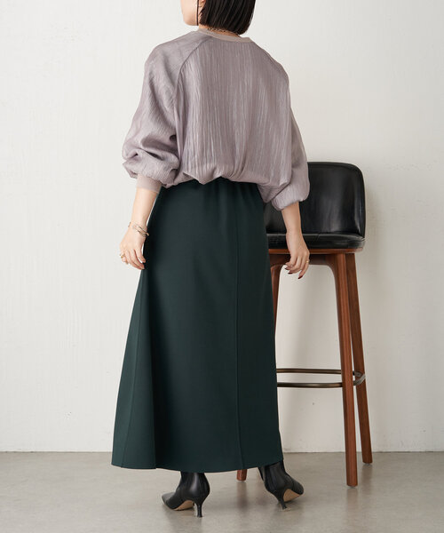 Jena espace merveilleux（ジェナ　エスパスメルヴェイユ）の「シアーレイヤードプルオーバー（Tシャツ/カットソー・レディース・ベージュ/カーキ/グレー・FREE）」の10枚目の写真