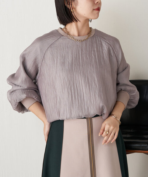 Jena espace merveilleux（ジェナ　エスパスメルヴェイユ）の「シアーレイヤードプルオーバー（Tシャツ/カットソー・レディース・ベージュ/カーキ/グレー・FREE）」の11枚目の写真