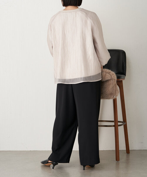 Jena espace merveilleux（ジェナ　エスパスメルヴェイユ）の「シアーレイヤードプルオーバー（Tシャツ/カットソー・レディース・ベージュ/カーキ/グレー・FREE）」の17枚目の写真