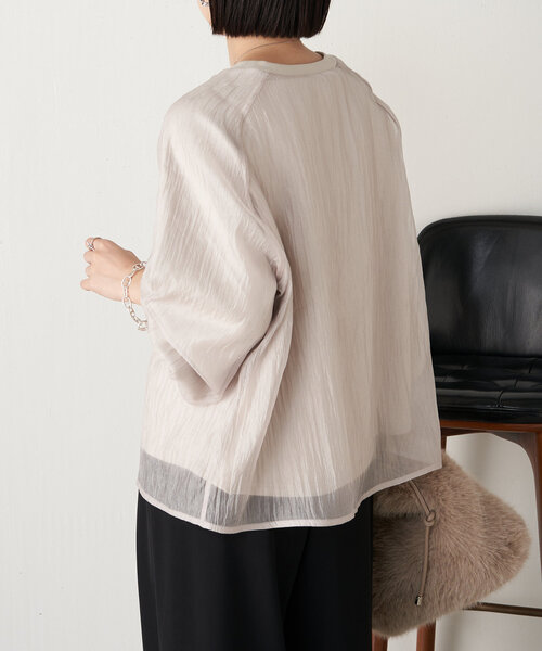 Jena espace merveilleux（ジェナ　エスパスメルヴェイユ）の「シアーレイヤードプルオーバー（Tシャツ/カットソー・レディース・ベージュ/カーキ/グレー・FREE）」の20枚目の写真