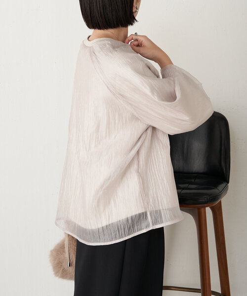 Jena espace merveilleux（ジェナ　エスパスメルヴェイユ）の「シアーレイヤードプルオーバー（Tシャツ/カットソー・レディース・ベージュ/カーキ/グレー・FREE）」の22枚目の写真