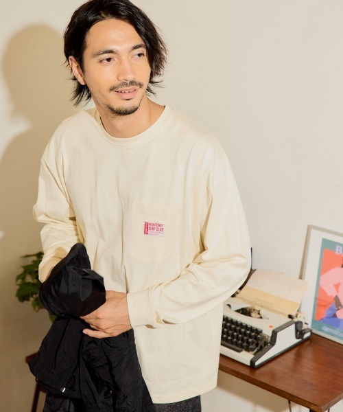 Ocean Pacific（オーシャンパシフィック）の「【OP/オーピー】胸ポケットロングTシャツ（Tシャツ/カットソー・メンズ・ネイビー/アイボリー/チャコールグレー・LARGE/X-LARGE/MEDIUM）」の2枚目の写真