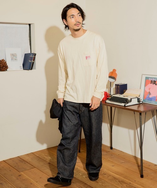 Ocean Pacific（オーシャンパシフィック）の「【OP/オーピー】胸ポケットロングTシャツ（Tシャツ/カットソー・メンズ・ネイビー/アイボリー/チャコールグレー・LARGE/X-LARGE/MEDIUM）」の5枚目の写真