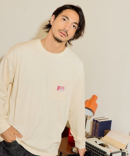 Ocean Pacific（オーシャンパシフィック）の「【OP/オーピー】胸ポケットロングTシャツ（Tシャツ/カットソー・メンズ・ネイビー/アイボリー/チャコールグレー・LARGE/X-LARGE/MEDIUM）」の7枚目の写真