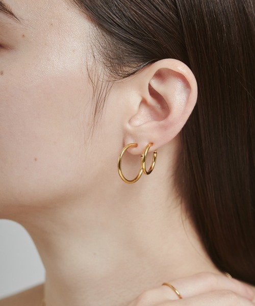 ciite'(シーテ)の「【 金属アレルギー対応 】 シンプルフープイヤリング 3ペアセット サージカルステンレス (両耳用)(イヤリング・レディース・ゴールド/シルバー・FREE)」の1枚目の写真