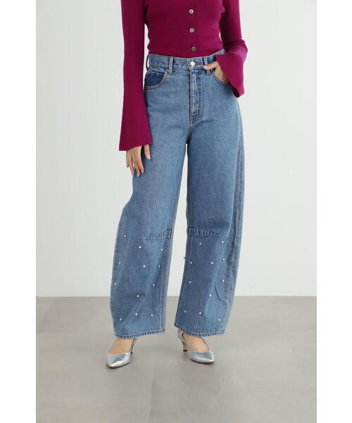 JILL STUART（ジルスチュアート）の「◆オーガニックパールデニムパンツ（デニムパンツ・レディース・ブラック/ブルー・0/4/2）」の3枚目の写真