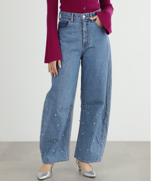 JILL STUART（ジルスチュアート）の「◆オーガニックパールデニムパンツ（デニムパンツ・レディース・ブラック/ブルー・0/4/2）」の7枚目の写真