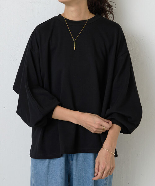 24AW 極美品 ビアズリー うしろフリルトレーナー スウェット ゆったり 黒. BEARDSLEY（ビアズリー）の「うしろフリルトレーナー（Tシャツ