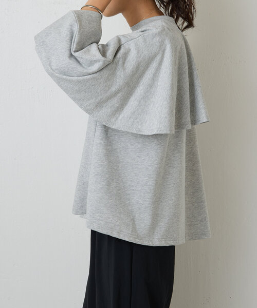 BEARDSLEY（ビアズリー）の「うしろフリルトレーナー（Tシャツ/カットソー・レディース・グレー/ブラック・FREE）」の17枚目の写真