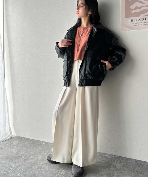 classicalelf（クラシカルエルフ）の「レイヤード感が可愛い♪上級見えマルチウェイ綿100％Tシャツ（Tシャツ/カットソー・レディース・オレンジ/モカ/チャコール/ライトグレー/ホワイト/ブラック・LARGE/MEDIUM/SMALL/X-LARGE）」の12枚目の写真