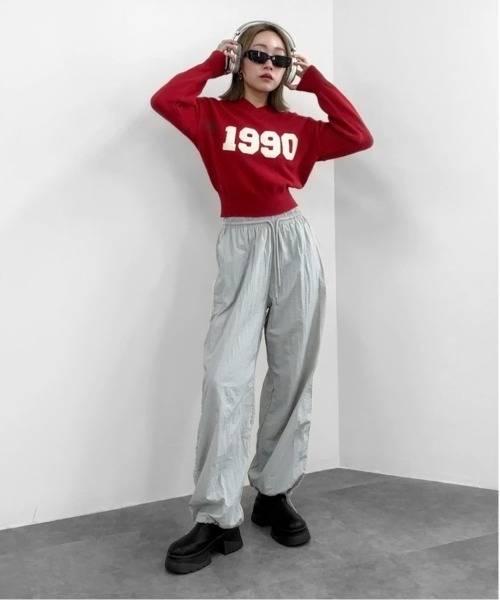 jiasecond.(ジアセカンド)の「【jiasecond.】フロントロゴニットトップス / トップス ニット ロゴ クロップド ショート プルオーバー 長袖 ブルー アイボリー レッド ZOZOTOWN限定(ニット/セーター・レディース・レッド/アイボリー/ブルー・FREE)」の6枚目の写真
